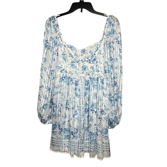 Altar’d State Alyssa Blue Floral Mini Dress Size Medium New - Picture 1 of 12
